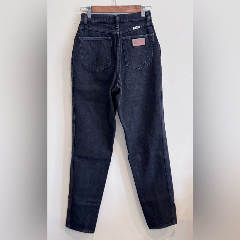 Wrangler Straight Leg Jeans in Washed Black - Picture 3 of 13